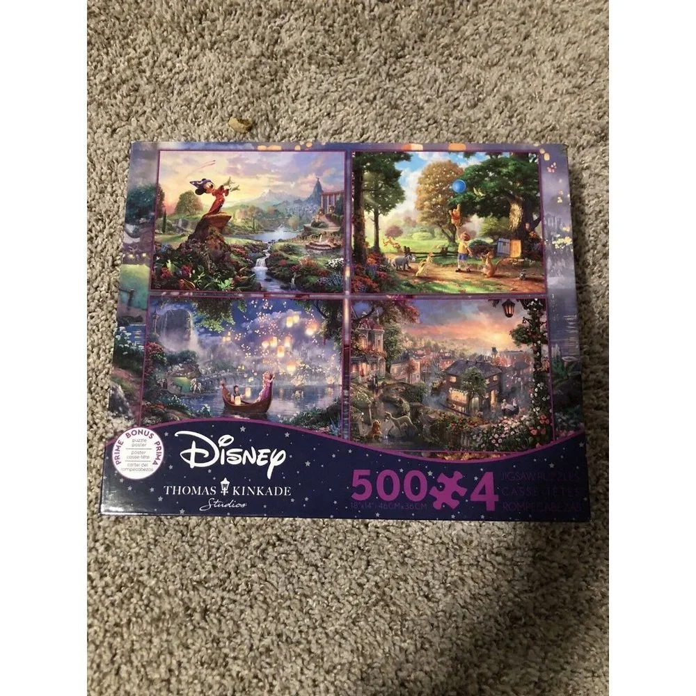 Disney - Thomas Kinkade Jigsaw puzzles 4 in 1 Multipack (4) 500 pc puzzles New